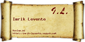 Imrik Levente névjegykártya